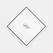 ミニマエレガントリスト白黒モノグ結婚ラム スタンダードランチョンナプキン (角)