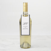 ミニマエレガントリスト白黒モノグ結婚ラム ボトルネックタグ (ボトル)