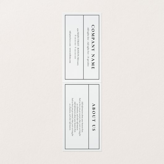 ミニマエレガントリスト白黒ロゴつるラベル 名刺 (内部フラット)