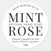 ミニマエレガントリスト白黒石けんバー包装 ラウンドシール (正面)