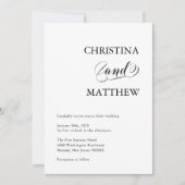 ミニマエレガントリスト白黒結婚ズ 招待状 (正面)