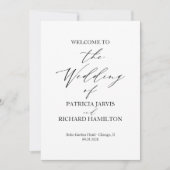 ミニマエレガントリスト白黒結婚式 プログラム (正面)