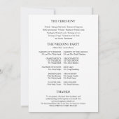 ミニマエレガントリスト白黒結婚式 プログラム (裏面)