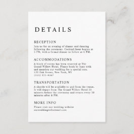ミニマエレガントリスト白黒結婚詳細 エンクロージャーカード