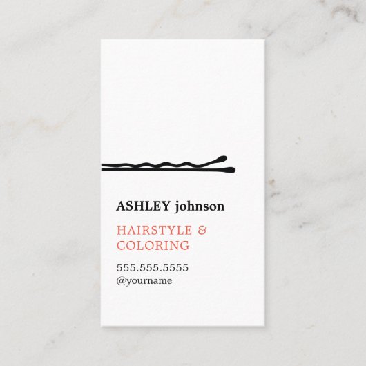 ミニマエレガントリスト白黒美容師 名刺 (正面)