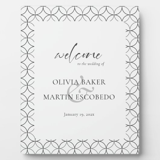 ミニマエレガントリスト白黒 フォトプラーク (正面)