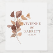 ミニマエレガントリスト紅葉結婚ズ ワインラベル (シングルラベル)