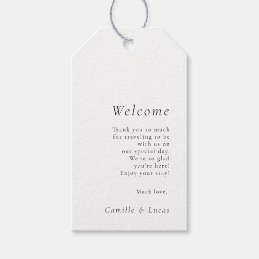 ミニマエレガントリスト結婚のウェルカムギフトラベル ギフトタグ (正面)