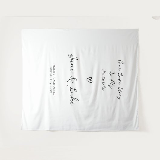 ミニマエレガントリスト結婚のウェルカムサイン – Tapestry タペストリー (正面(横))