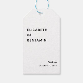 ミニマエレガントリスト結婚のシンプルタイポグラフィブラック ギフトタグ