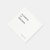 ミニマエレガントリスト結婚のシンプルタイポグラフィブラック スタンダードカクテルナプキン (角)