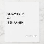 ミニマエレガントリスト結婚のシンプルタイポグラフィブラック ワインラベル (シングルラベル)