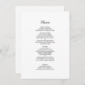ミニマエレガントリスト結婚のディナーメニュー メニュー (正面/裏面)