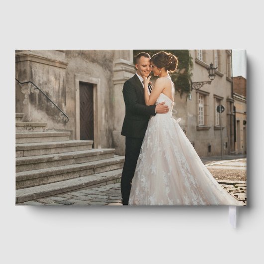 ミニマエレガントリスト結婚のフォイルのゲストブック ゲストブック (裏面)