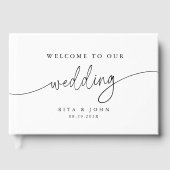 ミニマエレガントリスト結婚のフォイルのゲストブック ゲストブック (正面)