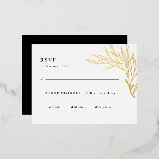 ミニマエレガントリスト結婚のフォイル格納装置カード 箔招待状ポストカード (正面/裏面)