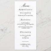 ミニマエレガントリスト結婚のメニュー メニュー (正面)