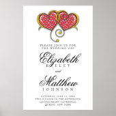 ミニマエレガントリスト結婚のリハーサルのディナーポスター ポスター (正面)