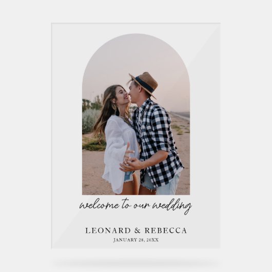 ミニマエレガントリスト結婚の写真アクリル記号 アクリルサイン (正面)