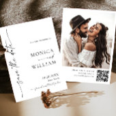 ミニマエレガントリスト結婚の写真QRコード セーブザデート