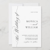 ミニマエレガントリスト結婚の写真QRコード 招待状 (正面)