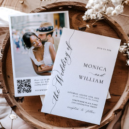ミニマエレガントリスト結婚の写真QRコード 招待状