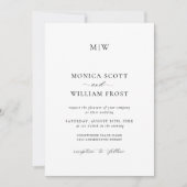 ミニマエレガントリスト結婚の写真QRコード 招待状 (正面)