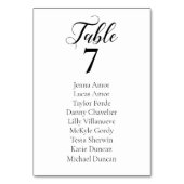 ミニマエレガントリスト結婚の座席表カード テーブルナンバー (裏面)