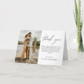 ミニマエレガントリスト結婚の感謝の写真の招待 サンキューカード (正面)