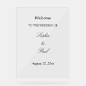 ミニマエレガントリスト結婚の歓迎アクリル記号 アクリルサイン (正面)