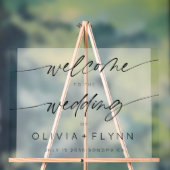 ミニマエレガントリスト結婚の歓迎フロステッド白 アクリルサイン (ニュートラル)