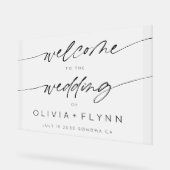 ミニマエレガントリスト結婚の歓迎フロステッド白 アクリルサイン (傾斜)