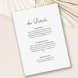 ミニマエレガントリスト結婚の詳細カード 招待状