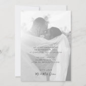 ミニマエレガントリスト結婚の駆け落ち発表 招待状 (裏面)