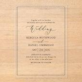 ミニマエレガントリスト結婚の アクリル招待状 (正面)