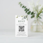 ミニマエレガントリスト結婚のQR RSVP写真 エンクロージャーカード (スタンド正面)