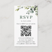 ミニマエレガントリスト結婚のQR RSVP写真 エンクロージャーカード (正面)