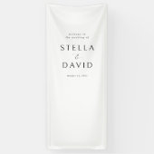 ミニマエレガントリスト結婚ウェルカムのビニールバナー 横断幕 (縦)