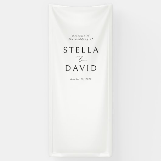 ミニマエレガントリスト結婚ウェルカムのビニールバナー 横断幕 (縦)