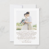 ミニマエレガントリスト結婚スクリプトの写真 サンキューカード (裏面)