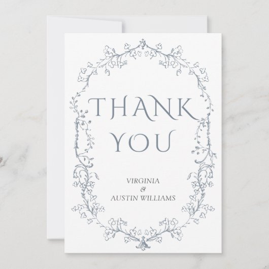 ミニマエレガントリスト結婚フローラのサンキューカード サンキューカード (正面)