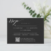 ミニマエレガントリスト結婚ブラック 出欠カード (スタンド正面)