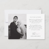 ミニマエレガントリスト結婚ホワイトの2枚 サンキューカード (裏面)