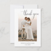 ミニマエレガントリスト結婚写真のサンキューカード サンキューカード (正面)