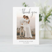 ミニマエレガントリスト結婚写真のサンキューカード サンキューカード (スタンド正面)