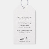 ミニマエレガントリスト結婚写真 ギフトタグ (裏面)