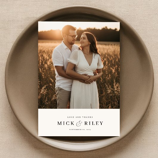 ミニマエレガントリスト結婚写真 サンキューカード