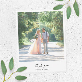 ミニマエレガントリスト結婚写真 サンキューカード