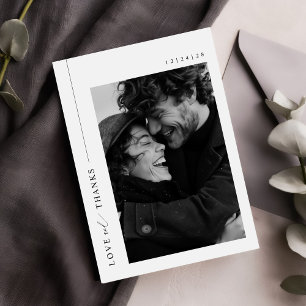 ミニマエレガントリスト結婚写真 サンキューカード