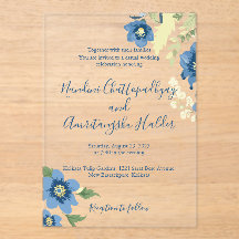 ミニマエレガントリスト結婚式招待状テンプレート